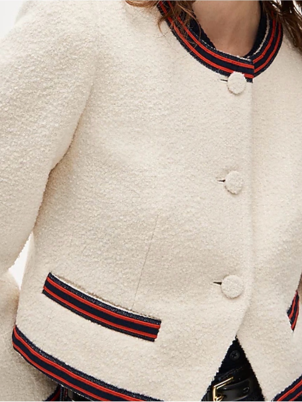 J.Crew Cropped Trim Blazer in Cream Size 4 NWT